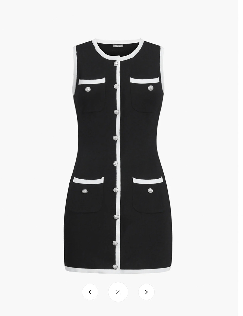 NWT Commense Multi Pocket Button Sleeveless Short Sweater Dress Sz L